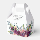 Elegant Paarse roze Floral Wedding Bedankdoosjes (Voorkant Zijde)