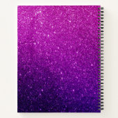 Elegant Paarse Roze Glitter Schetsboek Notitieboek (Achterkant)