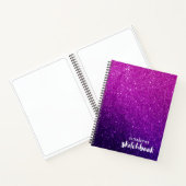 Elegant Paarse Roze Glitter Schetsboek Notitieboek (Binnen)
