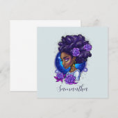 Elegant Paarse Rozen Afro Woman (Voorkant / Achterkant)