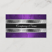 Elegant Paarse Silver Black 2 Visitekaartje (Voorkant)