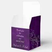 Elegant Paarse Silver Swirl Favor Box Bedankdoosjes (Geopend)