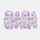 Elegant  paarse toile de jouy monogram bedankdoosjes (Uitgevouwen)