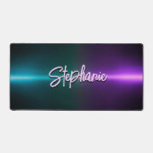 Elegant paarse turquoise ombré monogram bureaumat (Voorkant)