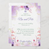 Elegant paarse uitnodiging (Voorkant / Achterkant)