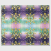 Elegant Paarse vakantie Snowflakes kerst Cadeaupapier (Vlak)