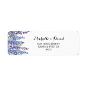 Elegant Paarse Violet Florals Adresetiketten Etiket (Voorkant)
