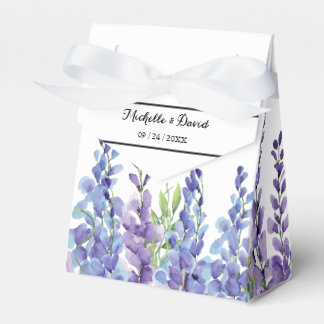 Elegant Paarse Violet Florals Wedding for Box Bedankdoosjes
