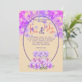 Elegant Paarse Waterverf Floral Kaart (Staand voorkant)