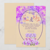 Elegant Paarse Waterverf Floral Kaart (Voorkant / Achterkant)