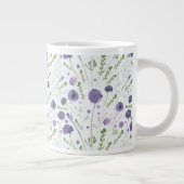 Elegant Paarse Waterverf Floral Pattern Extra Grote Beker (Rechts)