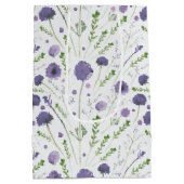 Elegant Paarse Waterverf Floral Pattern Medium Cadeauzakje (Achterkant)