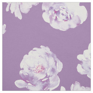 Elegant Paarse Waterverf Floral Pattern Stof