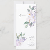 Elegant Paarse Waterverf Floral Wedding Programs (Voorkant)