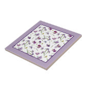 Elegant Paarse Waterverf Iris Flowers Pattern Tegeltje (Zijkant)