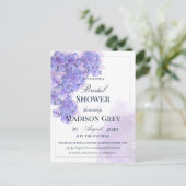 Elegant Paarse Waterverf Succulent Vrijgezellenfee Uitnodiging Briefkaart (Staand voorkant)