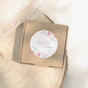 Elegant Painted Floral Surprise Birthday Party Ronde Sticker