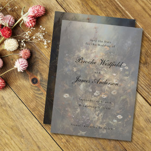 Elegant Painterly Script Herfst Wildflower Weddens Save The Date