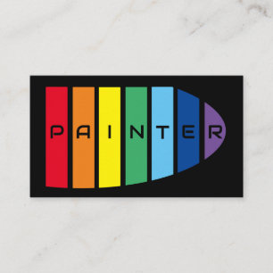 Elegant Painters rainbow colored stripes Visitekaartje