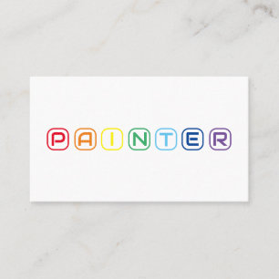 Elegant Painters regenboogkleurige letters Visitekaartje