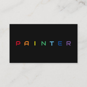 Elegant Painters regenboogkleurige letters Visitekaartje