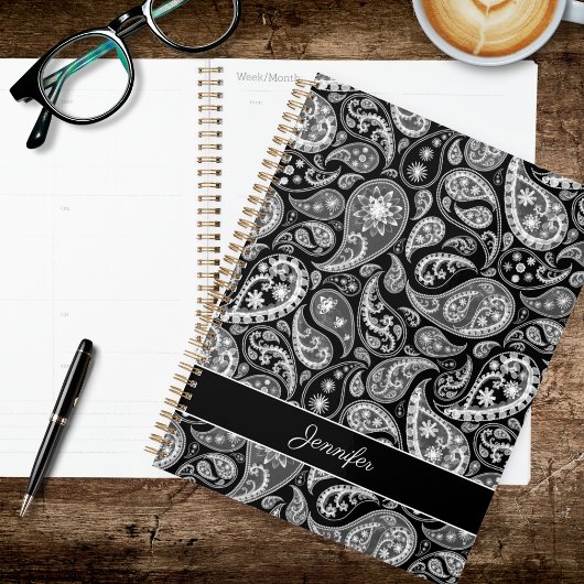 Élégant Paisley Noir