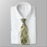 Elégant Paisley Noir Sur Cravate Arrière - plan Ja<br><div class="desc">L'élégante couleur vintage floral cachley  motif sans couture sur une couleur arrière - plan jaune que vous pouvez changer.</div>