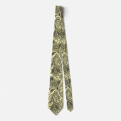 Elégant Paisley Noir Sur Cravate Arrière - plan Ja (Devant)