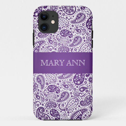 Elegant Paisley Pattern Paars Case-Mate iPhone Case (Achterkant)