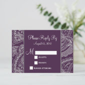 Elegant Paisley RSVP pour les invitations de maria (Debout devant)