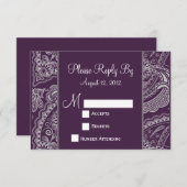 Elegant Paisley RSVP pour les invitations de maria (Devant / Derrière)