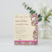 Elegant Paisley Wedding Save the Date Aankondigingskaart (Staand voorkant)