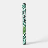 Élégant Pal Botanique Vert Feuilles Monogramme (Côté gauche)