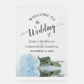 Elegant Pale Blue Rose Romantic Wedding Welcome (Recto)