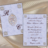 Elégant Pale Blue Vintage Mariage Invitation