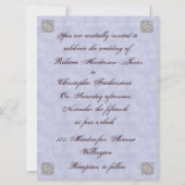 Elégant Pale Blue Vintage Mariage Invitation (Devant)