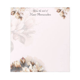 Elegant Pale Pink Floral Custom Notitieblok