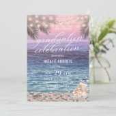 Elegant Palm Beach Mason Jar Lights Afstuderen Kaart (Staand voorkant)