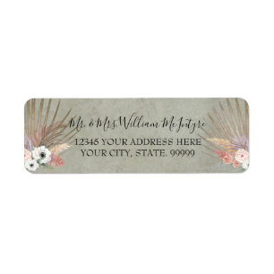 Elegant Palm Green Floral Tropical Foliage Wedding Etiket