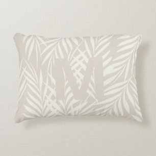 Elegant Palm Leaves Milk Cappuccino Patroon Accent Kussen