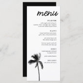 Elégant Palm Tree Bat mitzvah Diner Menu (Devant / Derrière)