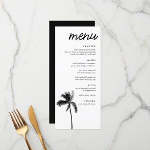 Elégant Palm Tree Bat mitzvah Diner Menu