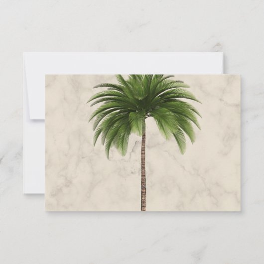 Elegant Palm Tree Chic Wedding RSVP Kaartje (Achterkant)