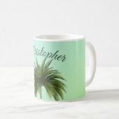 Elegant  Palm Tree Green Koffiemok (Voorkant rechts)