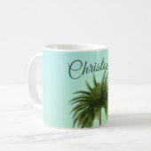 Elegant  Palm Tree Green Koffiemok (Voorkant links)