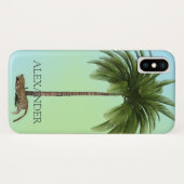 Elegant  Palm Tree Leopard Wild Green Case-Mate iPhone Case (Achterkant (horizontaal))