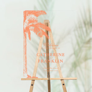 Elégant Palm Tree Mariage tropical Bienvenue