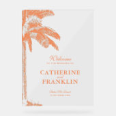 Elégant Palm Tree Mariage tropical Bienvenue (Recto)