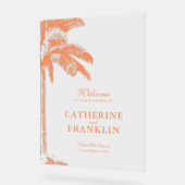 Elégant Palm Tree Mariage tropical Bienvenue (Angle)