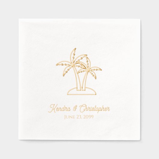 Élégant Palm Tree personnalisé Mariage à huile d'o (Recto)